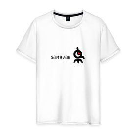 Мужская футболка хлопок с принтом Atomic Samovar в Новосибирске, 100% хлопок | прямой крой, круглый вырез горловины, длина до линии бедер, слегка спущенное плечо. | 