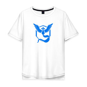 Мужская футболка хлопок Oversize с принтом TEAM MYSTIC в Новосибирске, 100% хлопок | свободный крой, круглый ворот, “спинка” длиннее передней части | Тематика изображения на принте: покемон го