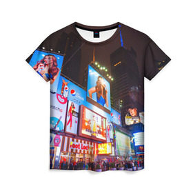 Женская футболка 3D с принтом Авеню стрит в Новосибирске, 100% полиэфир ( синтетическое хлопкоподобное полотно) | прямой крой, круглый вырез горловины, длина до линии бедер | америка | город | европа | китай | красота | новинки | ночь | огонь | пейзаж | свет