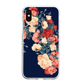 Чехол силиконовый для Apple iPhone XS Max матовый NEW с принтом Fashion flowers в Новосибирске, Силикон | Область печати: задняя сторона чехла, без боковых панелей | fashion | flower | мода | фэшн | цветы