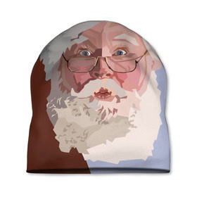 Шапка 3D с принтом Санта Клаус в стиле WPAP в Новосибирске, 100% полиэстер | универсальный размер, печать по всей поверхности изделия | веселье | дед мороз | новый год | праздник | санта
