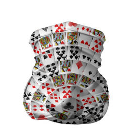 Бандана-труба 3D с принтом Игральные карты 3 в Новосибирске, 100% полиэстер, ткань с особыми свойствами — Activecool | плотность 150‒180 г/м2; хорошо тянется, но сохраняет форму | Тематика изображения на принте: карты | настольные игры | пасьянс | покер