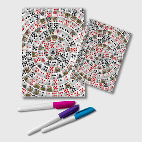 Блокнот с принтом Игральные карты 3 в Новосибирске, 100% бумага | 48 листов, плотность листов — 60 г/м2, плотность картонной обложки — 250 г/м2. Листы скреплены удобной пружинной спиралью. Цвет линий — светло-серый
 | карты | настольные игры | пасьянс | покер