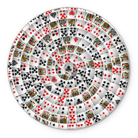 Коврик круглый с принтом Игральные карты 3 в Новосибирске, резина и полиэстер | круглая форма, изображение наносится на всю лицевую часть | Тематика изображения на принте: карты | настольные игры | пасьянс | покер