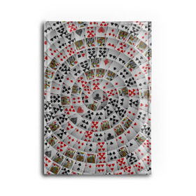 Обложка для автодокументов с принтом Игральные карты 3 в Новосибирске, натуральная кожа |  размер 19,9*13 см; внутри 4 больших “конверта” для документов и один маленький отдел — туда идеально встанут права | карты | настольные игры | пасьянс | покер
