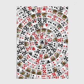 Постер с принтом Игральные карты 3 в Новосибирске, 100% бумага
 | бумага, плотность 150 мг. Матовая, но за счет высокого коэффициента гладкости имеет небольшой блеск и дает на свету блики, но в отличии от глянцевой бумаги не покрыта лаком | карты | настольные игры | пасьянс | покер