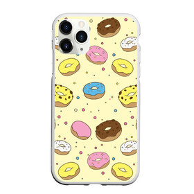 Чехол для iPhone 11 Pro Max матовый с принтом Сладкие пончики в Новосибирске, Силикон |  | булочки | гомер симпсон | еда | пончики | сладости
