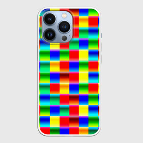 Чехол для iPhone 13 Pro с принтом Кубики в Новосибирске,  |  | Тематика изображения на принте: абстракция | кубики | пиксели | плитка | разноцветный | яркий