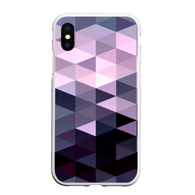 Чехол для iPhone XS Max матовый с принтом Pixel Polygon в Новосибирске, Силикон | Область печати: задняя сторона чехла, без боковых панелей | геометрия | полигоны | треугольник