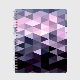 Тетрадь с принтом Pixel Polygon в Новосибирске, 100% бумага | 48 листов, плотность листов — 60 г/м2, плотность картонной обложки — 250 г/м2. Листы скреплены сбоку удобной пружинной спиралью. Уголки страниц и обложки скругленные. Цвет линий — светло-серый
 | Тематика изображения на принте: геометрия | полигоны | треугольник