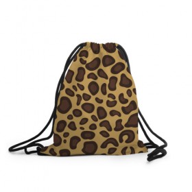 Рюкзак-мешок 3D с принтом Шкура леопарда в Новосибирске, 100% полиэстер | плотность ткани — 200 г/м2, размер — 35 х 45 см; лямки — толстые шнурки, застежка на шнуровке, без карманов и подкладки | Тематика изображения на принте: 