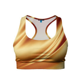 Женский спортивный топ 3D с принтом Golden Silk в Новосибирске, 82% полиэстер, 18% спандекс Ткань безопасна для здоровья, позволяет коже дышать, не мнется и не растягивается |  | gold | golden silk | textile | texture | золотой шёлк | текстиль | текстура | ткань