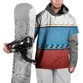 Накидка на куртку 3D с принтом Триколор в Новосибирске, 100% полиэстер |  | белый | красный | полосы | синий | ткань