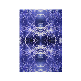 Обложка для паспорта матовая кожа с принтом Static Electricity в Новосибирске, натуральная матовая кожа | размер 19,3 х 13,7 см; прозрачные пластиковые крепления | static electricity | белый | молнии | разряд | синий | статическое электричество | фиолетовый | чёрный