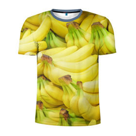 Мужская футболка 3D спортивная с принтом бананы в Новосибирске, 100% полиэстер с улучшенными характеристиками | приталенный силуэт, круглая горловина, широкие плечи, сужается к линии бедра | 