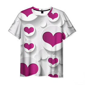 Мужская футболка 3D с принтом серца в Новосибирске, 100% полиэфир | прямой крой, круглый вырез горловины, длина до линии бедер | Тематика изображения на принте: сердце