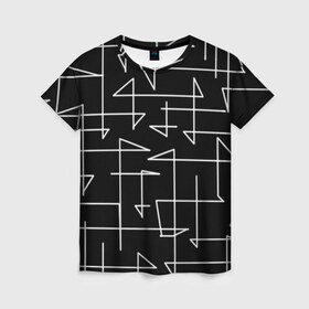Женская футболка 3D с принтом Geometric (1) в Новосибирске, 100% полиэфир ( синтетическое хлопкоподобное полотно) | прямой крой, круглый вырез горловины, длина до линии бедер | 
