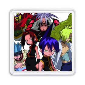 Магнит 55*55 с принтом Shaman King в Новосибирске, Пластик | Размер: 65*65 мм; Размер печати: 55*55 мм | Тематика изображения на принте: shaman king | король шаманов