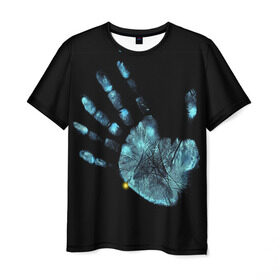 Мужская футболка 3D с принтом За Гранью в Новосибирске, 100% полиэфир | прямой крой, круглый вырез горловины, длина до линии бедер | Тематика изображения на принте: грань | за гранью | пальцы | рентген | рука