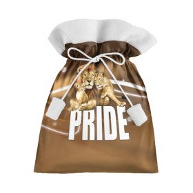 Подарочный 3D мешок с принтом Pride в Новосибирске, 100% полиэстер | Размер: 29*39 см | Тематика изображения на принте: lion | голова животного | кот | кошка | лев | хищник | царь | цвет