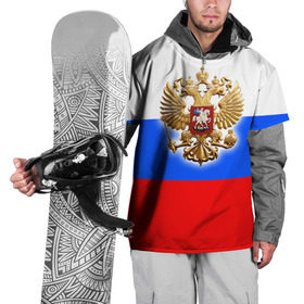 Накидка на куртку 3D с принтом Триколор в Новосибирске, 100% полиэстер |  | russia | российская федерация | россия | рф