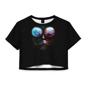 Женская футболка 3D укороченная с принтом Resident Evil в Новосибирске, 100% полиэстер | круглая горловина, длина футболки до линии талии, рукава с отворотами | biohazard | oбитель зла | resident evil | зомби