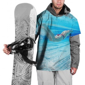 Накидка на куртку 3D с принтом swimmer в Новосибирске, 100% полиэстер |  | пловец