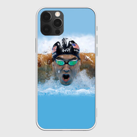 Чехол для iPhone 12 Pro с принтом swimmer в Новосибирске, силикон | область печати: задняя сторона чехла, без боковых панелей | пловец