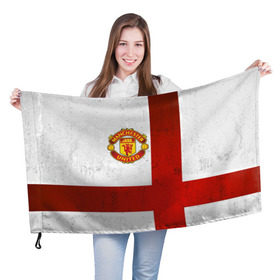 Флаг 3D с принтом Manchester United FC в Новосибирске, 100% полиэстер | плотность ткани — 95 г/м2, размер — 67 х 109 см. Принт наносится с одной стороны | англия | клуб | манчестер | фк | футбол | футбольный | юнайтед