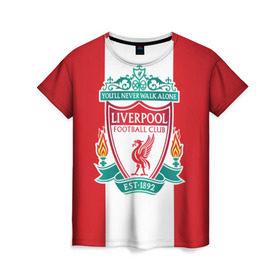 Женская футболка 3D с принтом Liverpool FC в Новосибирске, 100% полиэфир ( синтетическое хлопкоподобное полотно) | прямой крой, круглый вырез горловины, длина до линии бедер | англия | клуб | ливерпуль | фк | футбол | футбольный