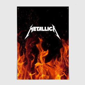 Постер с принтом Metallica fire в Новосибирске, 100% бумага
 | бумага, плотность 150 мг. Матовая, но за счет высокого коэффициента гладкости имеет небольшой блеск и дает на свету блики, но в отличии от глянцевой бумаги не покрыта лаком | металлика