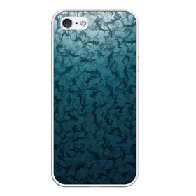 Чехол для iPhone 5/5S матовый с принтом Акулы-молоты в Новосибирске, Силикон | Область печати: задняя сторона чехла, без боковых панелей | камуфляж | море | океан | рыба
