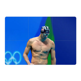 Магнитный плакат 3Х2 с принтом Michael Phelps в Новосибирске, Полимерный материал с магнитным слоем | 6 деталей размером 9*9 см | бассейн | пловец | чемпион. фелепс