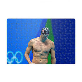 Пазл магнитный 126 элементов с принтом Michael Phelps в Новосибирске, полимерный материал с магнитным слоем | 126 деталей, размер изделия —  180*270 мм | Тематика изображения на принте: бассейн | пловец | чемпион. фелепс