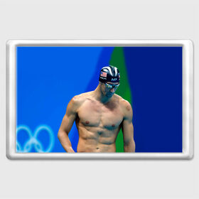 Магнит 45*70 с принтом Michael Phelps в Новосибирске, Пластик | Размер: 78*52 мм; Размер печати: 70*45 | бассейн | пловец | чемпион. фелепс