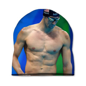 Шапка 3D с принтом Michael Phelps в Новосибирске, 100% полиэстер | универсальный размер, печать по всей поверхности изделия | бассейн | пловец | чемпион. фелепс
