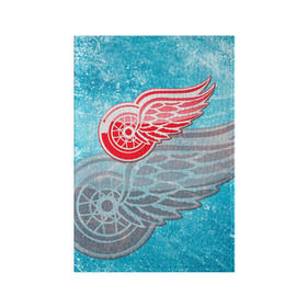 Обложка для паспорта матовая кожа с принтом Хоккей 3 в Новосибирске, натуральная матовая кожа | размер 19,3 х 13,7 см; прозрачные пластиковые крепления | nhl | stanley cup |  detroit red wings | детройд | детройт ред уингз | кубок стенли | кубок стэнли | марченко | нхл | хоккей | хоккейный клуб