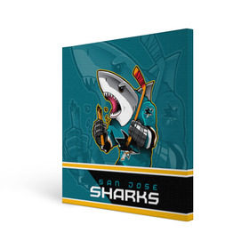 Холст квадратный с принтом San Jose Sharks в Новосибирске, 100% ПВХ |  | nhl | san jose sharks | sharks | stanley cup | кубок стенли | кубок стэнли | нхл | сан хосе | сан хосе шаркс | хоккей | хоккейный клуб | шаркс