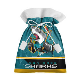Подарочный 3D мешок с принтом San Jose Sharks в Новосибирске, 100% полиэстер | Размер: 29*39 см | Тематика изображения на принте: nhl | san jose sharks | sharks | stanley cup | кубок стенли | кубок стэнли | нхл | сан хосе | сан хосе шаркс | хоккей | хоккейный клуб | шаркс