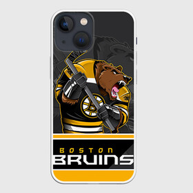Чехол для iPhone 13 mini с принтом Boston Bruins в Новосибирске,  |  | boston bruins | nhl | stanley cup | бостон | бостон брюинз | брюинз | брюинс | кубок стенли | кубок стэнли | нхл | хоккей | хоккейный клуб | худобин