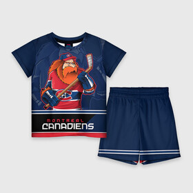 Детский костюм с шортами 3D с принтом Montreal Canadiens в Новосибирске,  |  | Тематика изображения на принте: montreal canadiens | nhl | stanley cup | емелин | кубок стенли | кубок стэнли | марков | монреаль | монреаль канадиенс | нхл | радулов | хоккей | хоккейный клуб