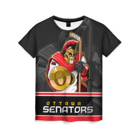Женская футболка 3D с принтом Ottawa Senators в Новосибирске, 100% полиэфир ( синтетическое хлопкоподобное полотно) | прямой крой, круглый вырез горловины, длина до линии бедер | nhl | ottawa senators | stanley cup | кубок стенли | кубок стэнли | нхл | оттава сенаторз | сенаторс | хоккей | хоккейный клуб