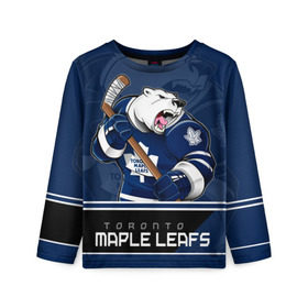 Детский лонгслив 3D с принтом Toronto Maple Leafs в Новосибирске, 100% полиэстер | длинные рукава, круглый вырез горловины, полуприлегающий силуэт
 | nhl | stanley cup | toronto maple leafs | валиев | кубок стенли | кубок стэнли | мэпл лифс | нхл | сошников | торонто | торонто мейпл лифс | хоккей | хоккейный клуб
