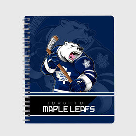 Тетрадь с принтом Toronto Maple Leafs в Новосибирске, 100% бумага | 48 листов, плотность листов — 60 г/м2, плотность картонной обложки — 250 г/м2. Листы скреплены сбоку удобной пружинной спиралью. Уголки страниц и обложки скругленные. Цвет линий — светло-серый
 | nhl | stanley cup | toronto maple leafs | валиев | кубок стенли | кубок стэнли | мэпл лифс | нхл | сошников | торонто | торонто мейпл лифс | хоккей | хоккейный клуб