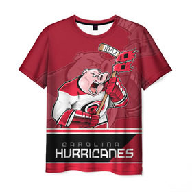 Мужская футболка 3D с принтом Carolina Hurricanes в Новосибирске, 100% полиэфир | прямой крой, круглый вырез горловины, длина до линии бедер | carolina hurricanes | nhl | stanley cup | каролина | каролина харрикейнз | кубок стенли | кубок стэнли | нхл | хоккей | хоккейный клуб | хурикэйнс