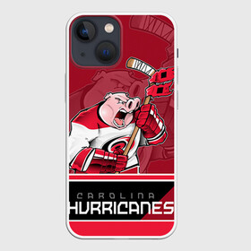 Чехол для iPhone 13 mini с принтом Carolina Hurricanes в Новосибирске,  |  | carolina hurricanes | nhl | stanley cup | каролина | каролина харрикейнз | кубок стенли | кубок стэнли | нхл | хоккей | хоккейный клуб | хурикэйнс