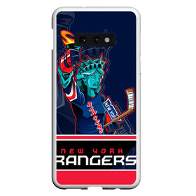 Чехол для Samsung S10E с принтом New York Rangers в Новосибирске, Силикон | Область печати: задняя сторона чехла, без боковых панелей | new york rangers | nhl | stanley cup | кубок стенли | кубок стэнли | нхл | нью йорк рейнджерс | нью йорк рейнджеры | рейнджеры | хоккей | хоккейный клуб
