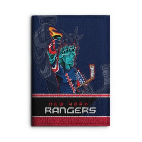 Обложка для автодокументов с принтом New York Rangers в Новосибирске, натуральная кожа |  размер 19,9*13 см; внутри 4 больших “конверта” для документов и один маленький отдел — туда идеально встанут права | new york rangers | nhl | stanley cup | кубок стенли | кубок стэнли | нхл | нью йорк рейнджерс | нью йорк рейнджеры | рейнджеры | хоккей | хоккейный клуб