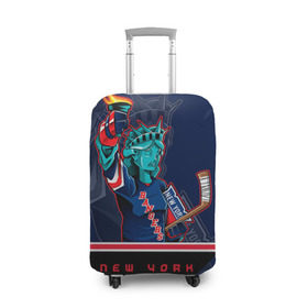 Чехол для чемодана 3D с принтом New York Rangers в Новосибирске, 86% полиэфир, 14% спандекс | двустороннее нанесение принта, прорези для ручек и колес | new york rangers | nhl | stanley cup | кубок стенли | кубок стэнли | нхл | нью йорк рейнджерс | нью йорк рейнджеры | рейнджеры | хоккей | хоккейный клуб