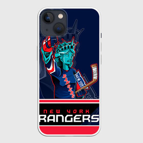 Чехол для iPhone 13 с принтом New York Rangers в Новосибирске,  |  | new york rangers | nhl | stanley cup | кубок стенли | кубок стэнли | нхл | нью йорк рейнджерс | нью йорк рейнджеры | рейнджеры | хоккей | хоккейный клуб